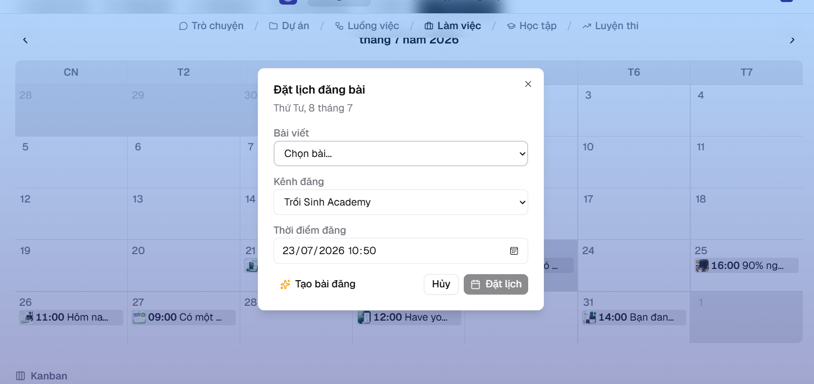 Page tự động đăng bài đúng lịch